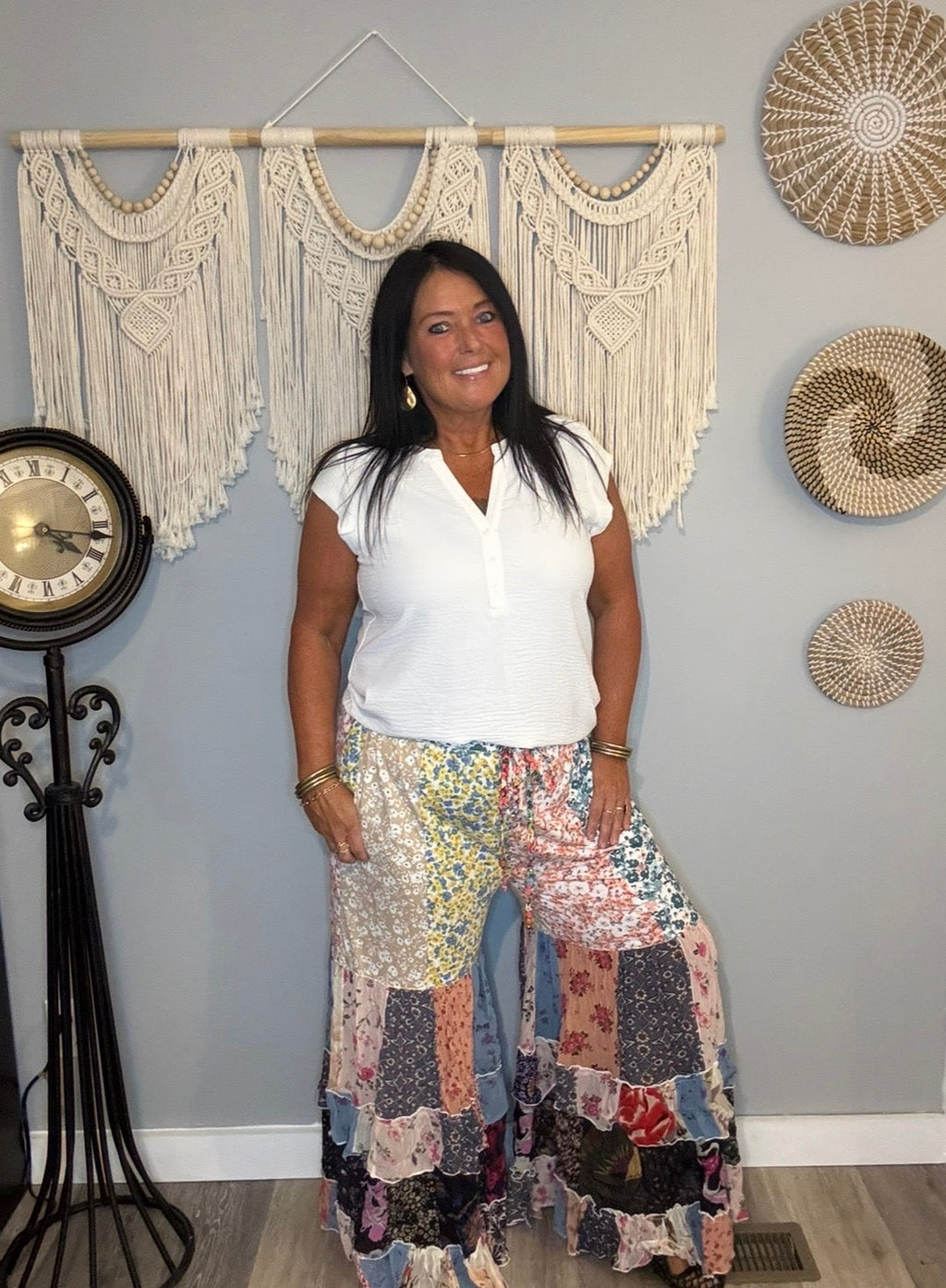 Desert Dream Lounge Western Pants – Knit Tiered Lace xl will fit 2x