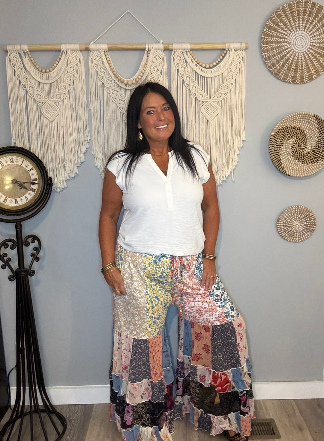 Desert Dream Lounge Western Pants – Knit Tiered Lace xl will fit 2x