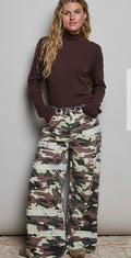 By Pol Wide-Leg Camo Cargo Pants
