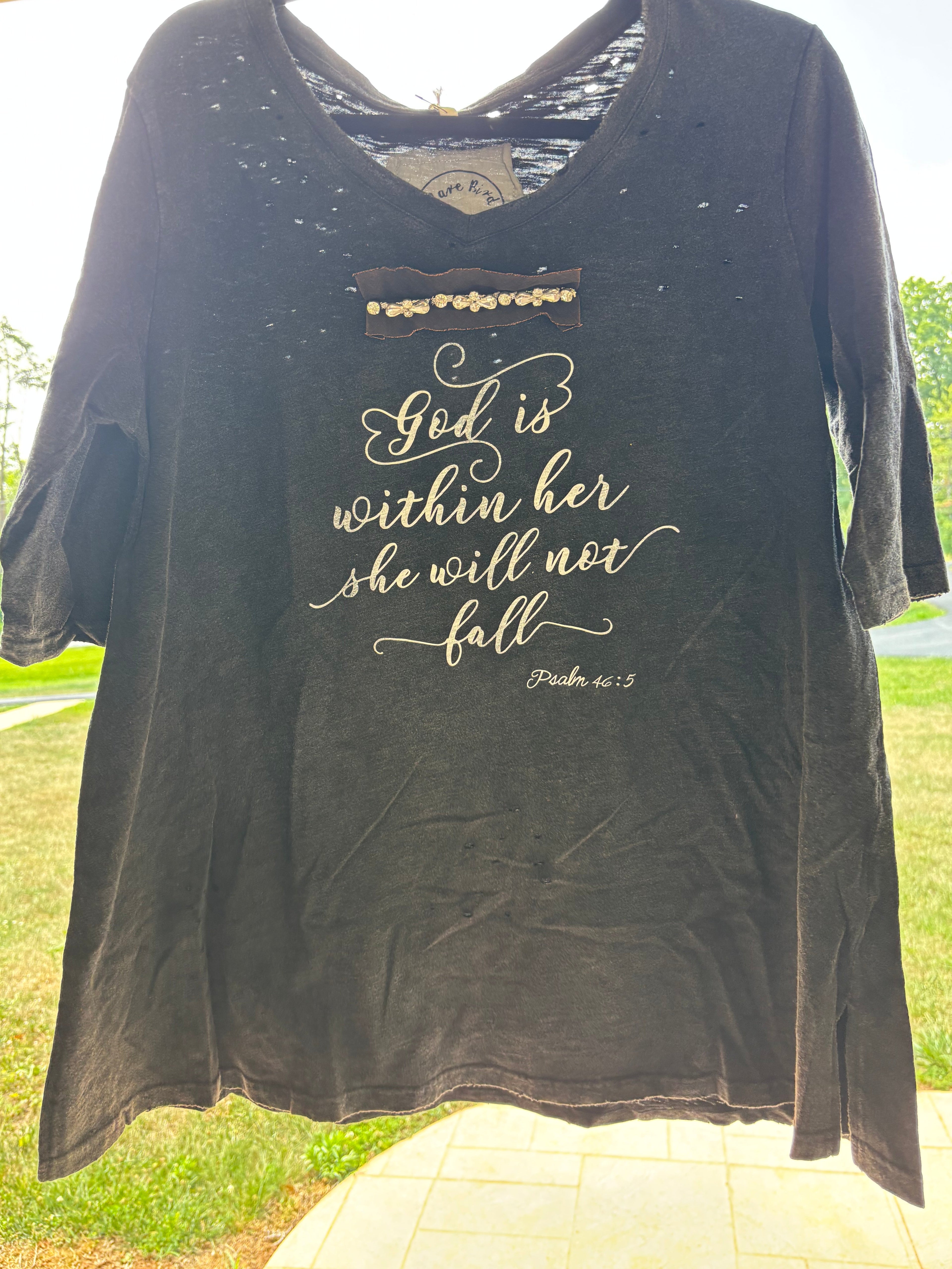 God Is Within Her She Will Not Fall Tee by A Rare Bird