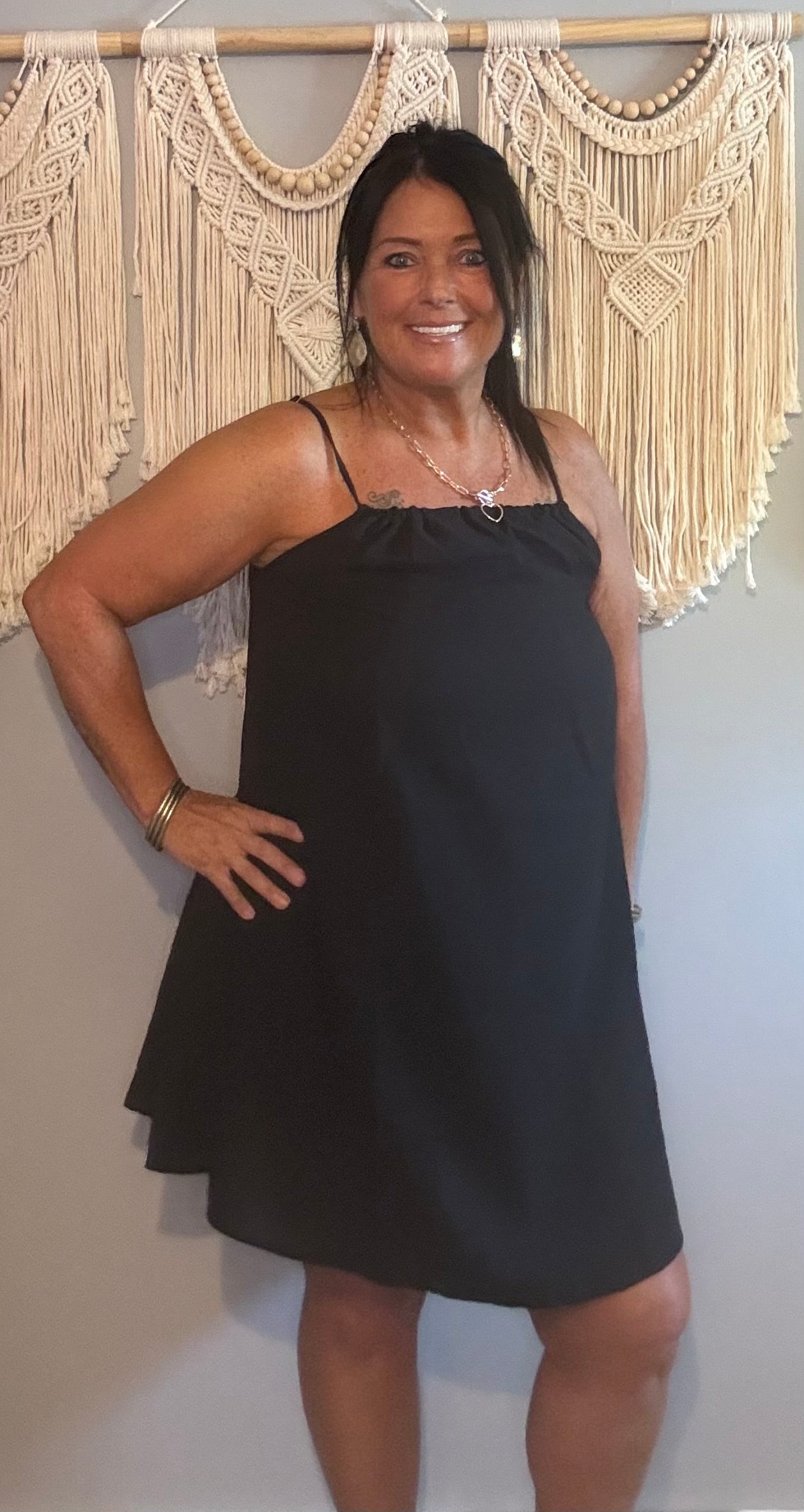 Zenana Black Spaghetti Strap Mini Dress