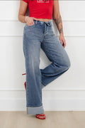 Judy Blue Cuffed Wide Leg Jeans