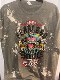 Be Fearless Bleached Graphic Tee