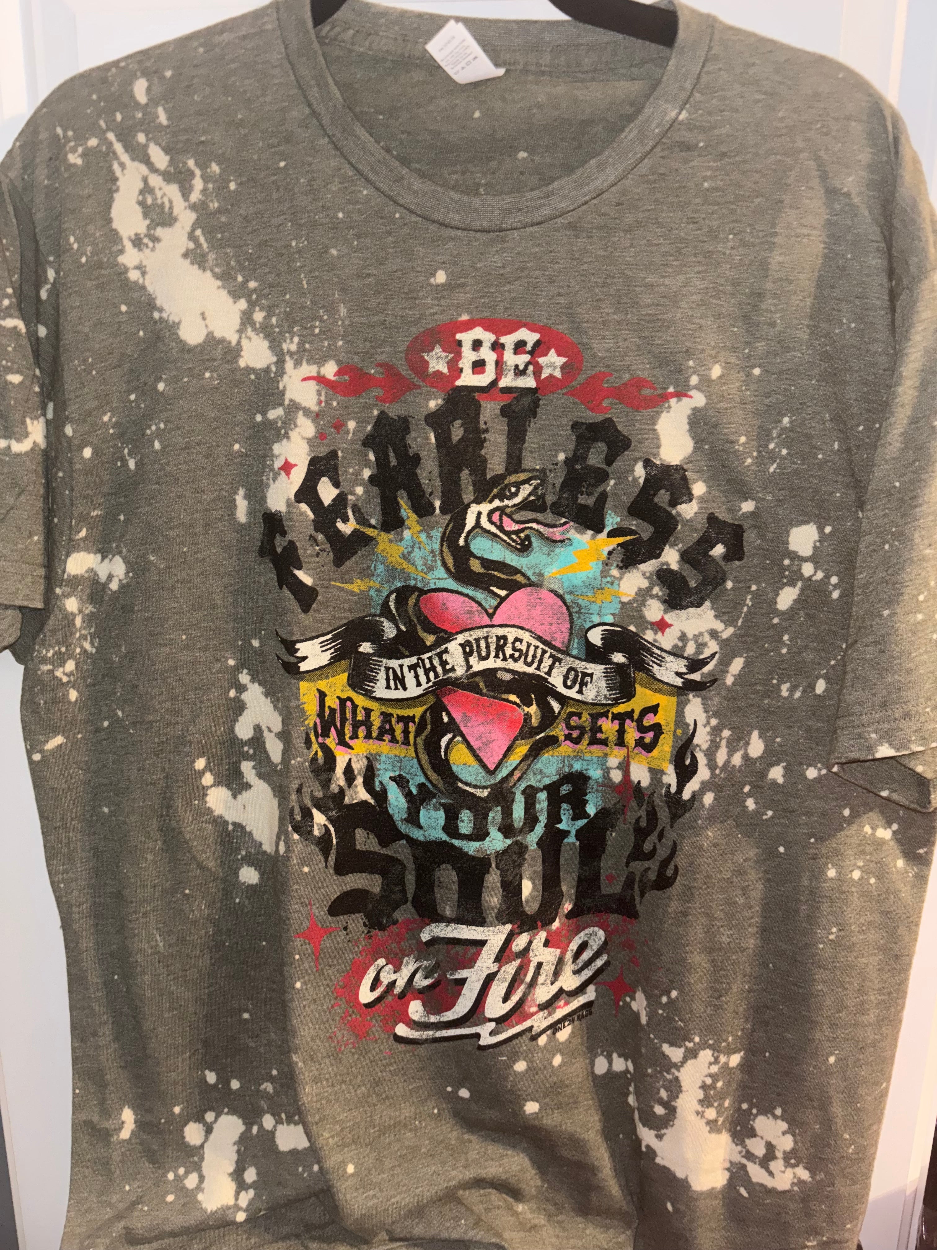 Be Fearless Bleached Graphic Tee