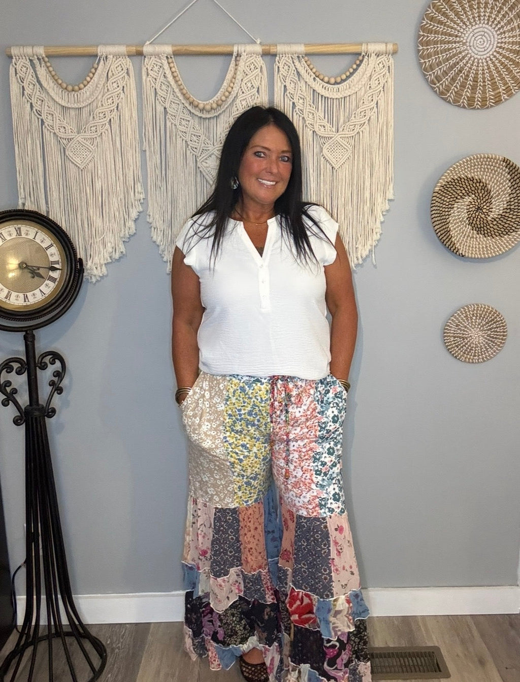 Desert Dream Lounge Western Pants – Knit Tiered Lace xl will fit 2x