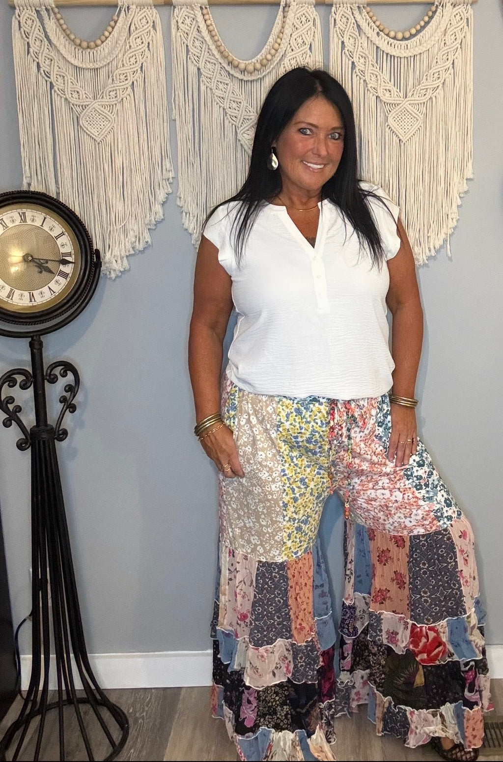 Desert Dream Lounge Western Pants – Knit Tiered Lace xl will fit 2x