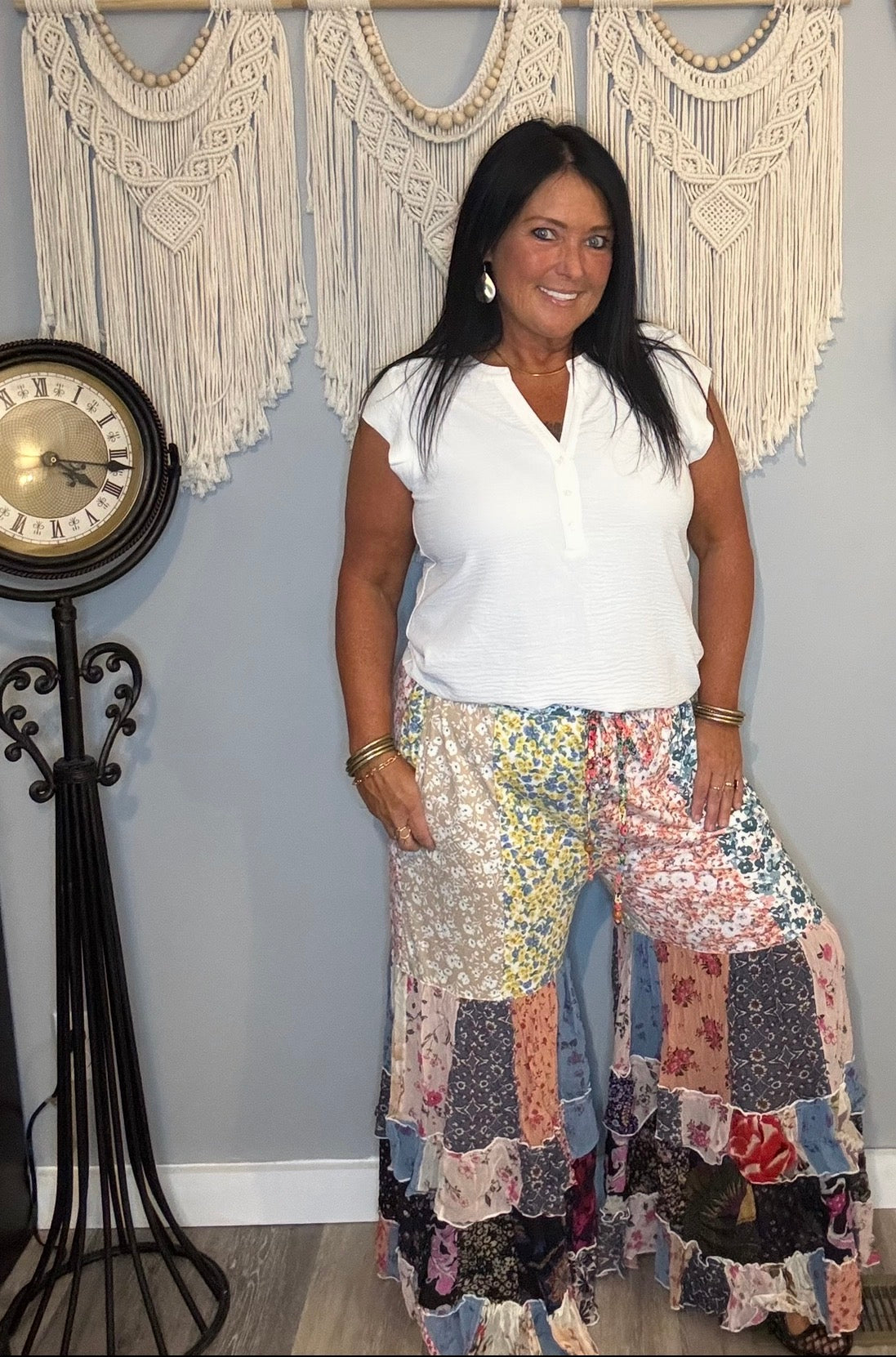 Desert Dream Lounge Western Pants – Knit Tiered Lace xl will fit 2x
